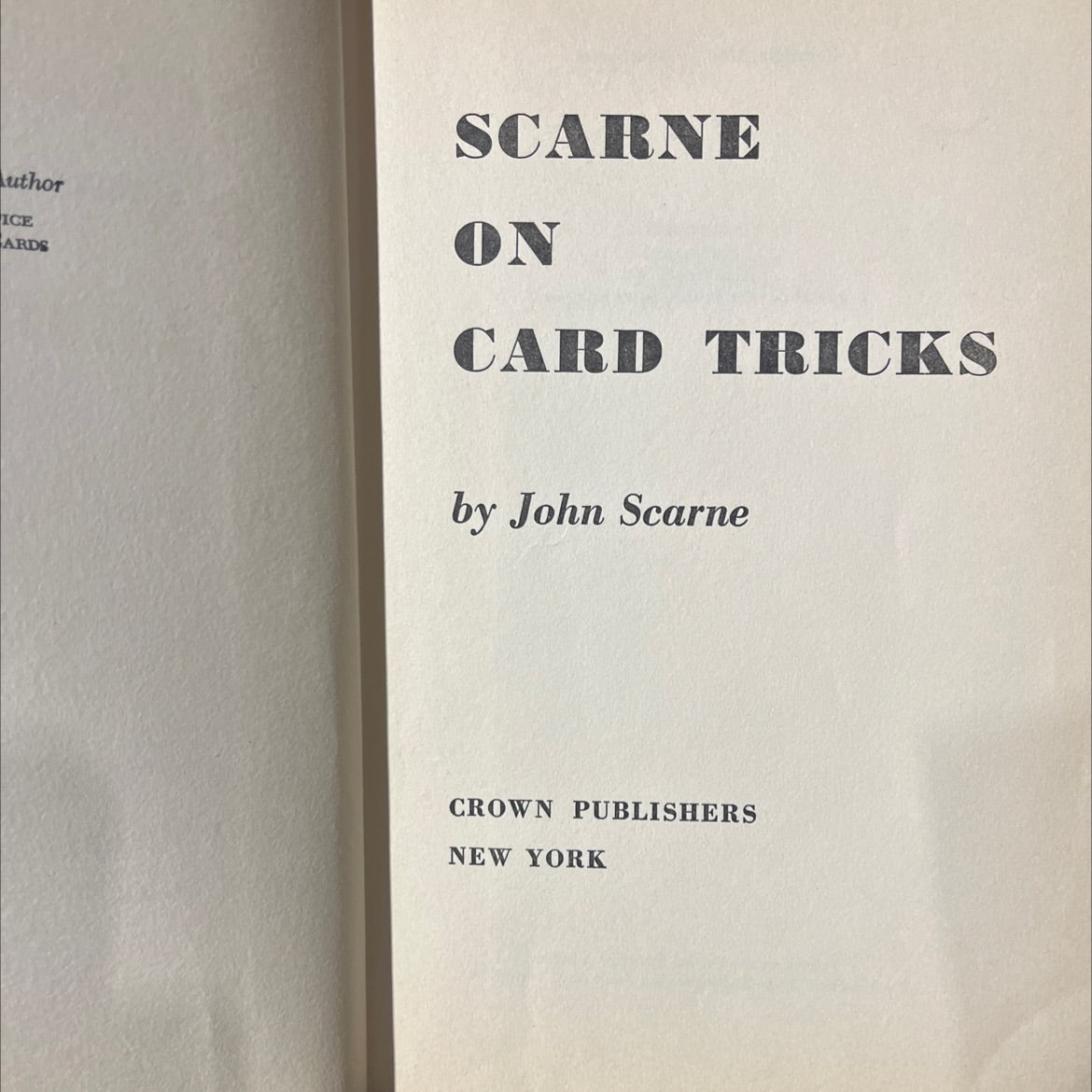 ice ards scarne on card tricks book, by John Scarne, 1950 Hardcover image 2
