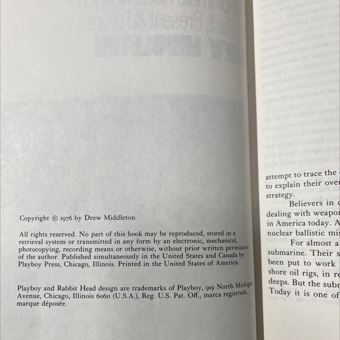 iction submarine the ultimate naval weapon- its past, present & future book, by drew middleton, 1976 Hardcover image 3