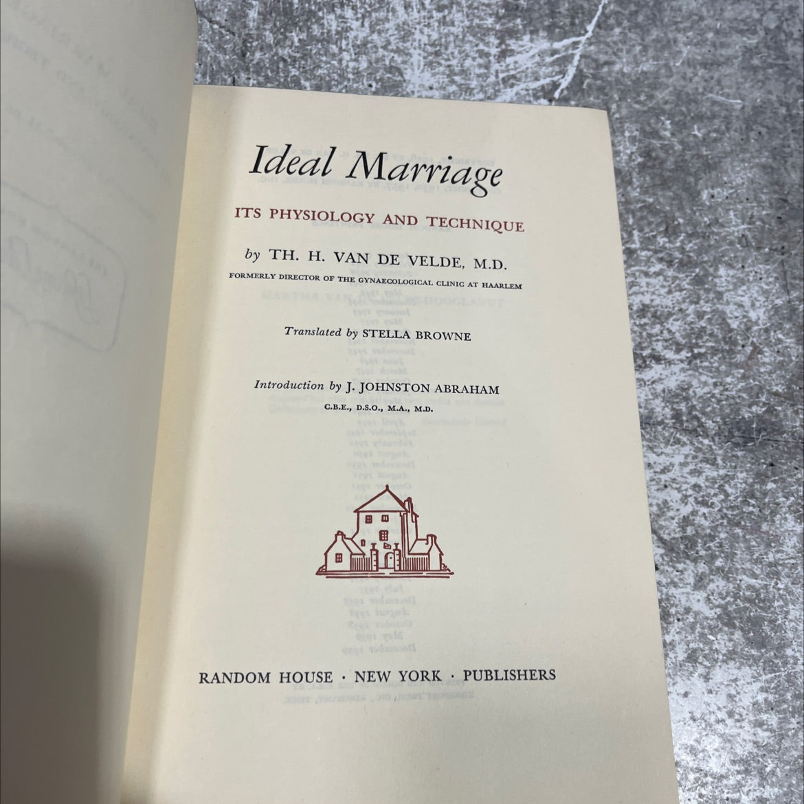 ideal marriage its physiology and technique book, by th. h. van de velde, 1957 Hardcover image 2