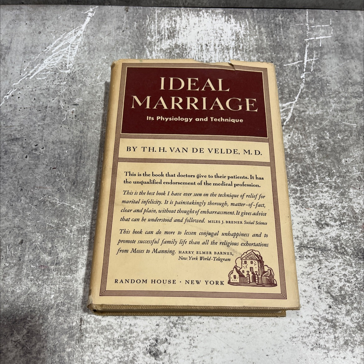 ideal marriage its physiology and technique book, by th. h. van de velde, 1957 Hardcover image 1