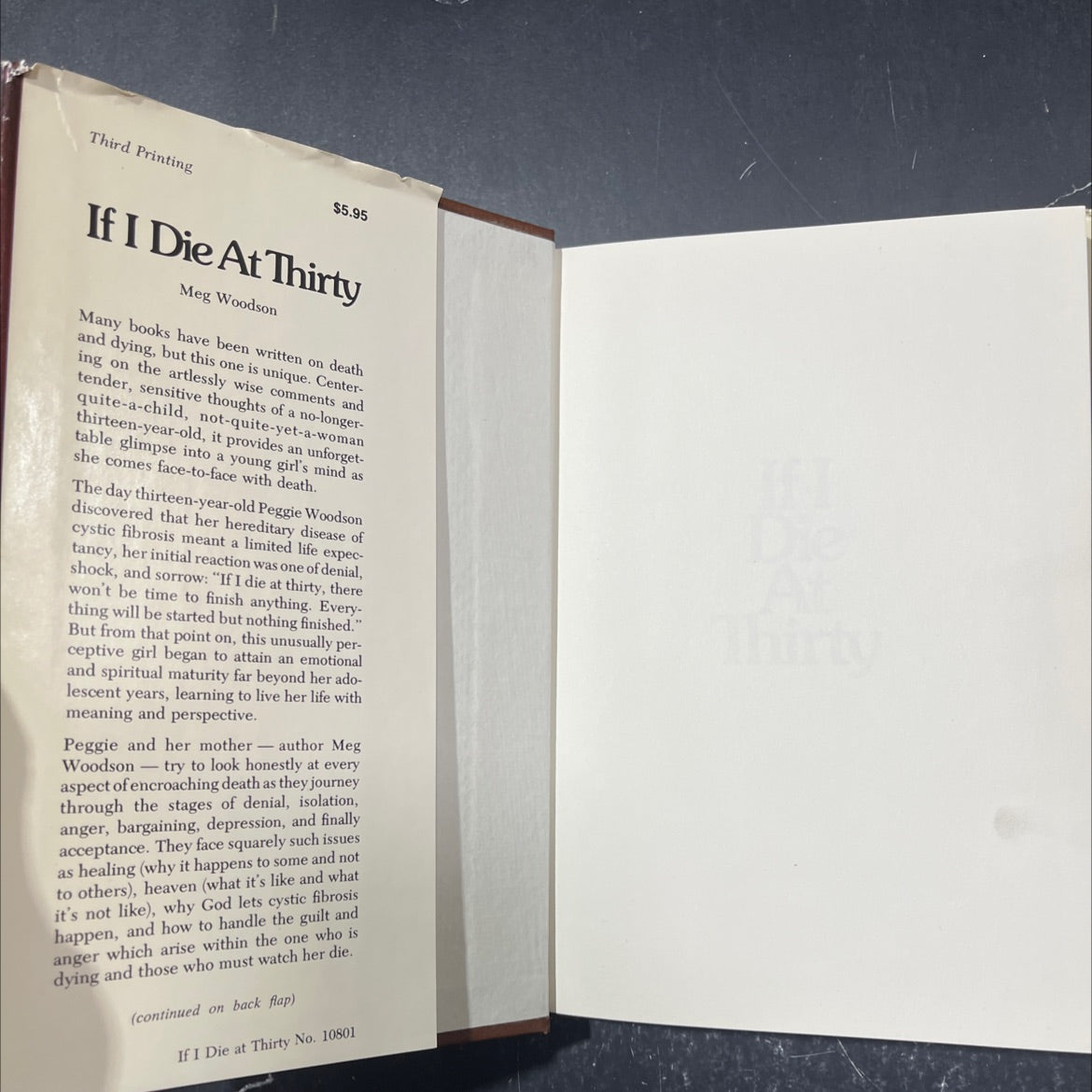 if i die at thirty book, by meg woodson, 1977 Hardcover image 4