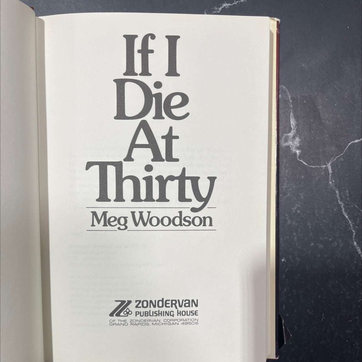 if i die at thirty book, by meg woodson, 1977 Hardcover image 2