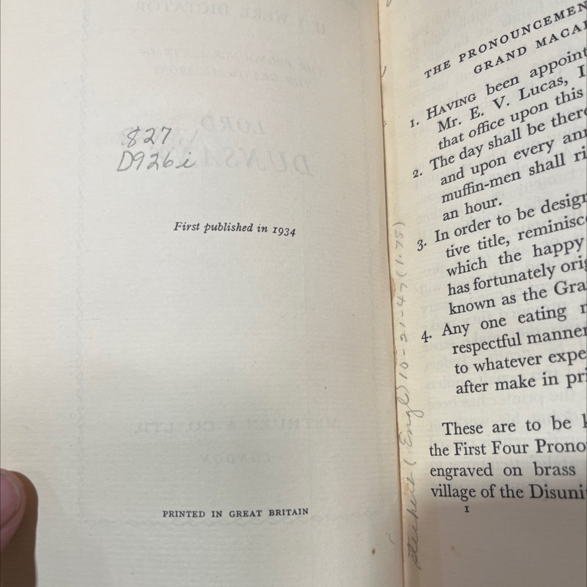 if i were dictator the pronouncements of the grand macaroni book, by lord dunsany, 1934 Hardcover image 3