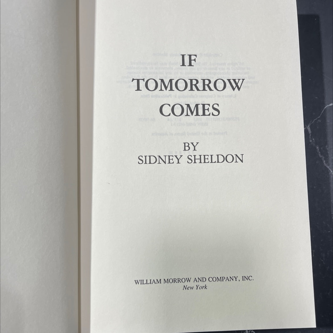 if tomorrow comes book, by sidney sheldon, 1985 Hardcover image 2