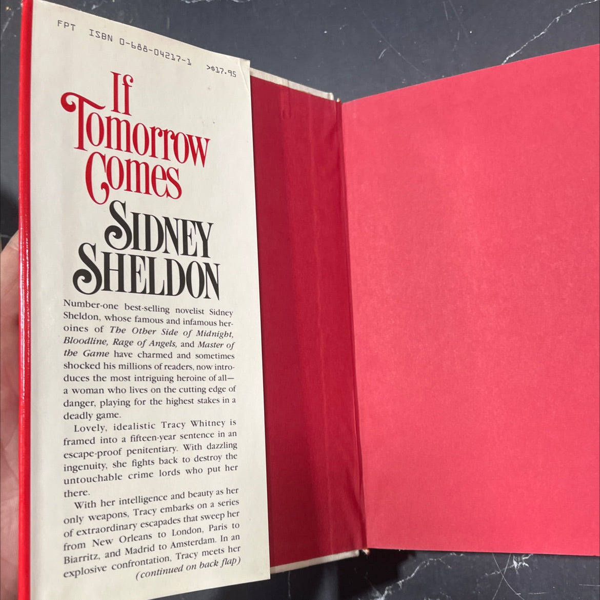 if tomorrow comes book, by sidney sheldon, 1985 Hardcover image 4