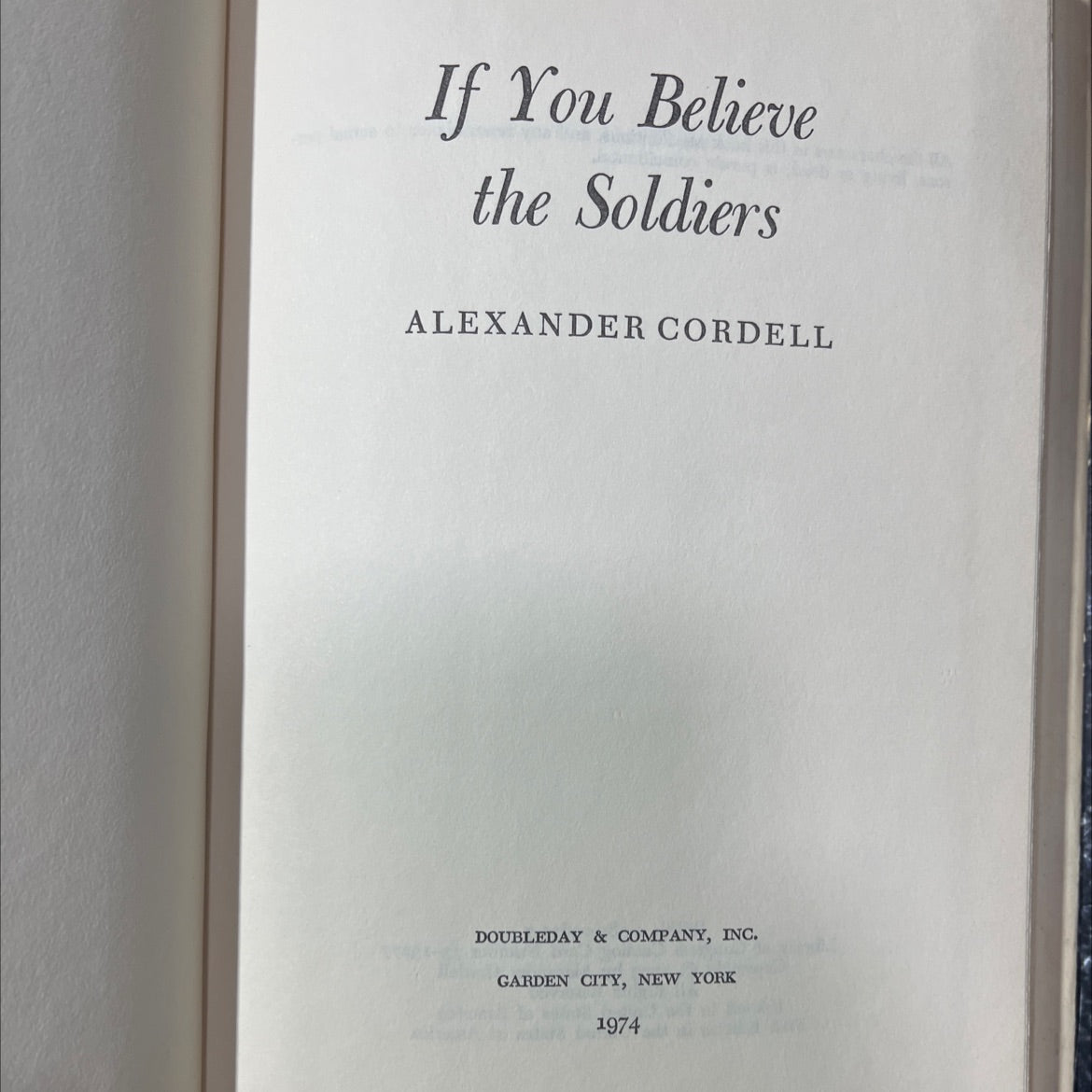 if you believe the soldiers book, by alexander cordell, 1974 Hardcover image 2
