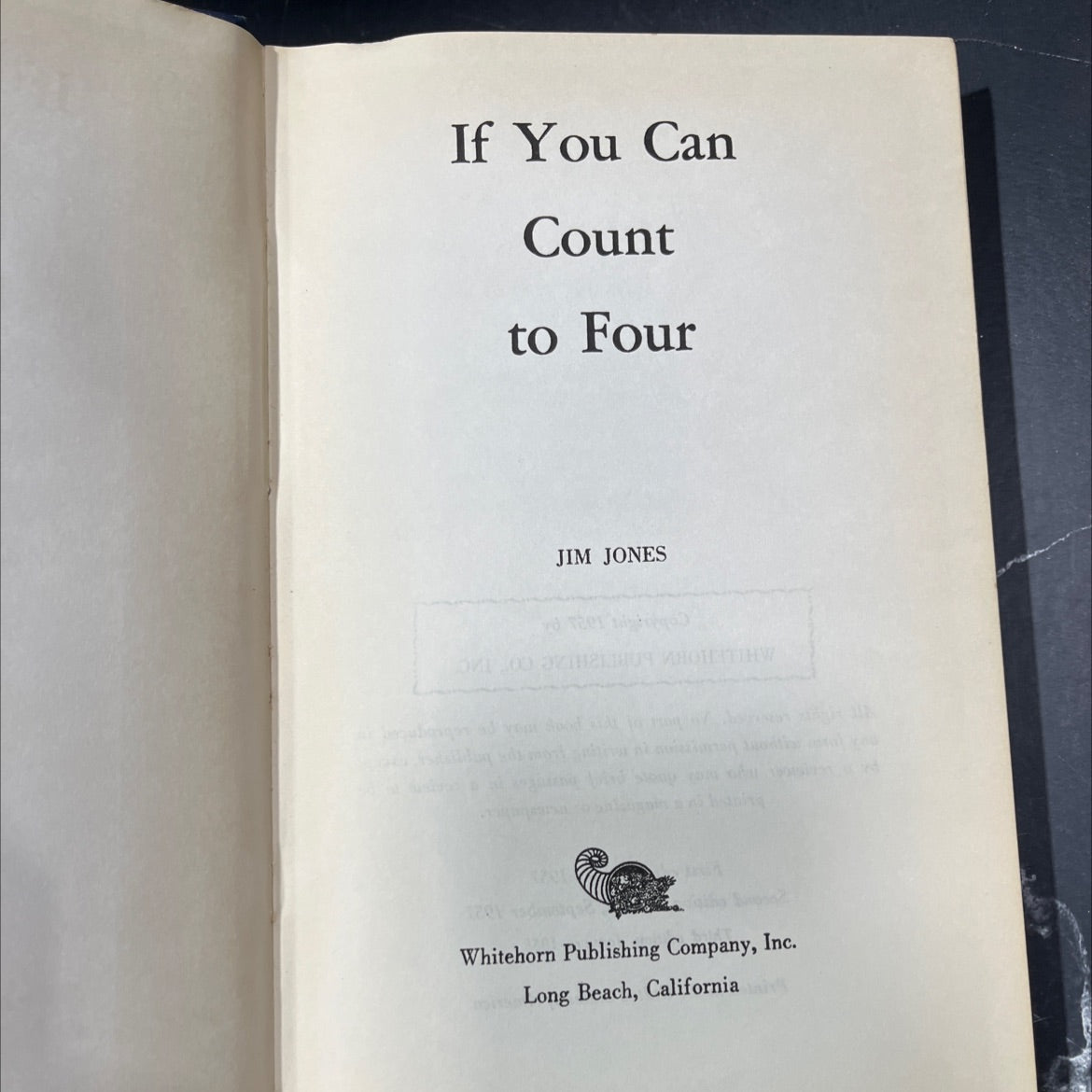 if you can count to four book, by jim jones, 1958 Hardcover image 2