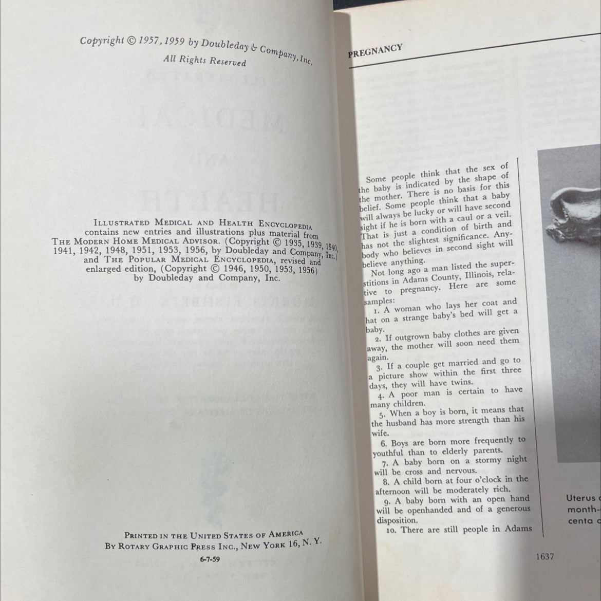 illustrated medical and health encyclopedia book, by morris fishbein, m.d., 1959 Hardcover image 3