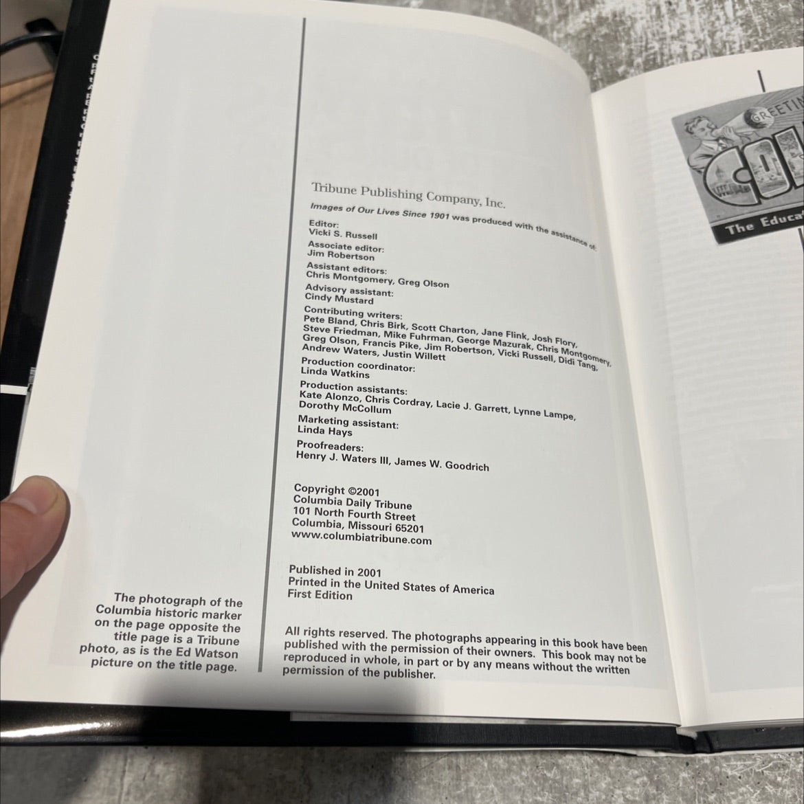 images of our lives since 1901 book, by Columbia Daily Tribune, 2001 Hardcover image 3