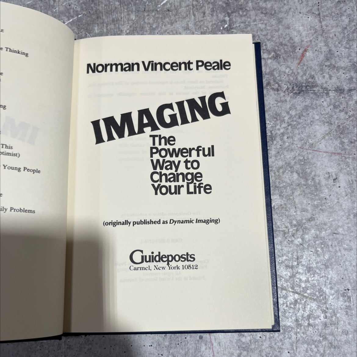 imaging the powerful way to change your life book, by norman vincent peale, 1982 Hardcover image 2
