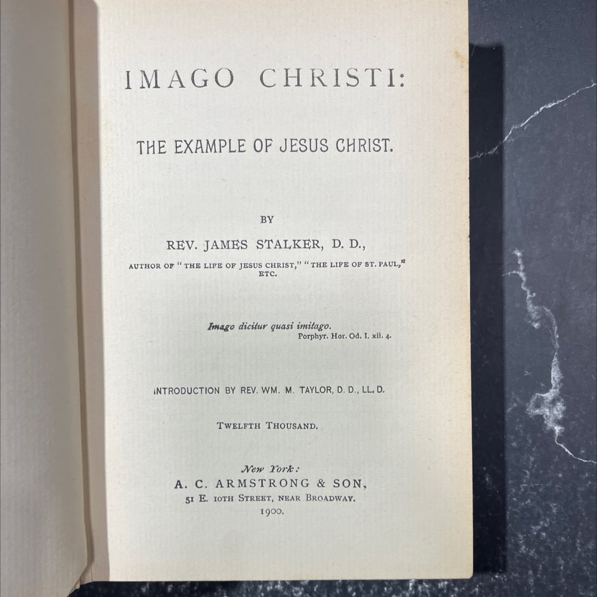 imago christi: the example of jesus christ book, by rev. james stalker, d. d., 1900 Hardcover image 2