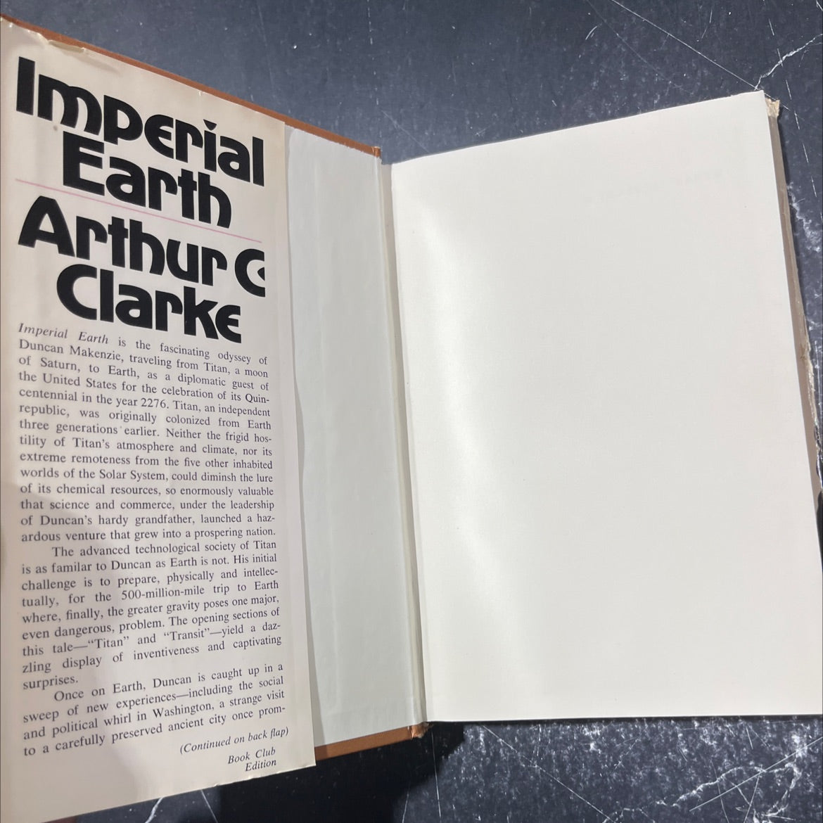 imperial earth book, by arthur c. clarke, 1976 Hardcover image 4