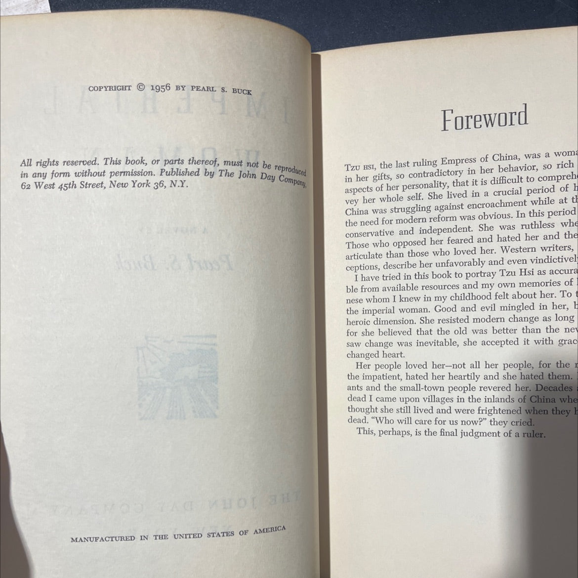 imperial woman book, by Pearl S. Buck, 1956 Hardcover image 3