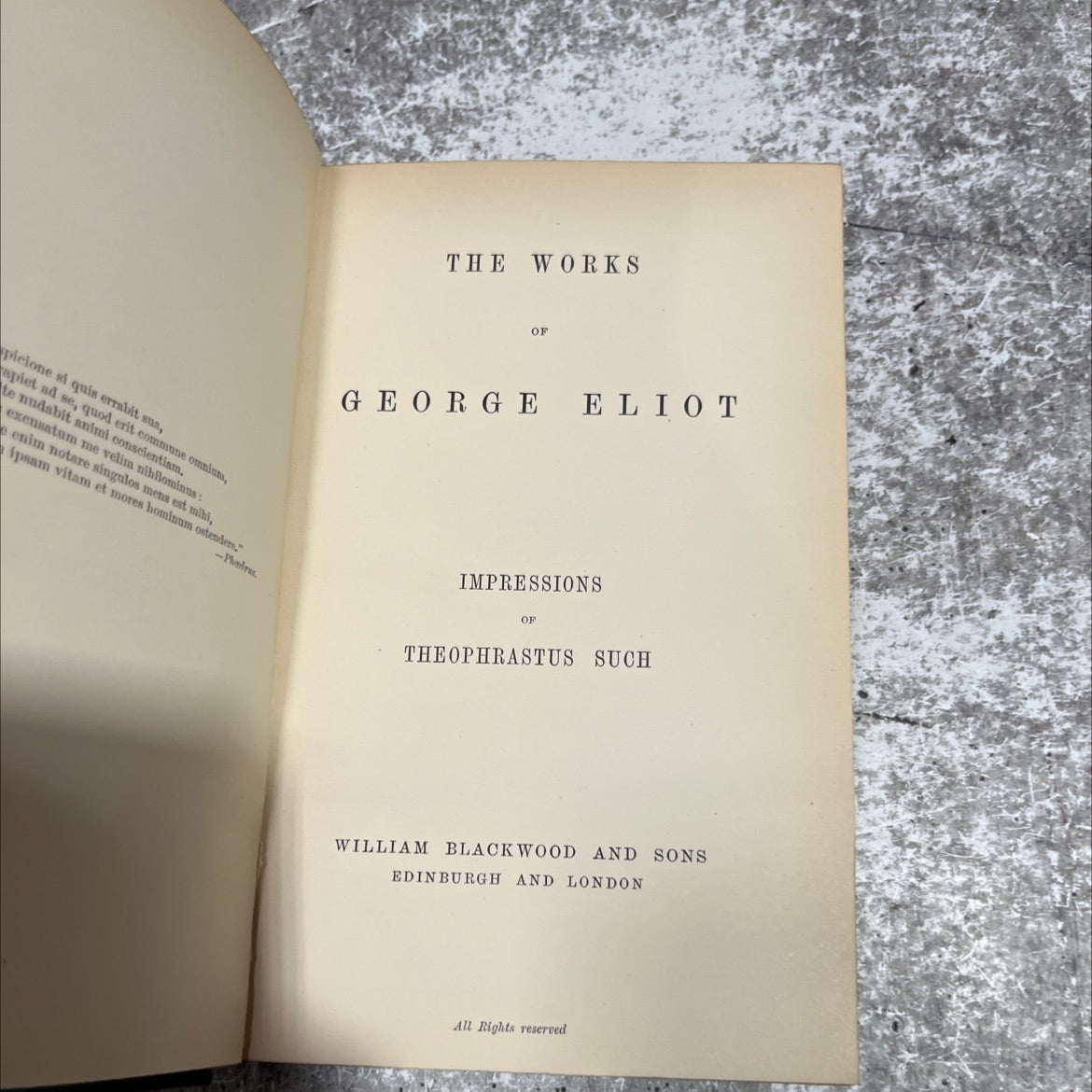 impressions of theophrastus such book, by george eliot, 1970 Leather image 3