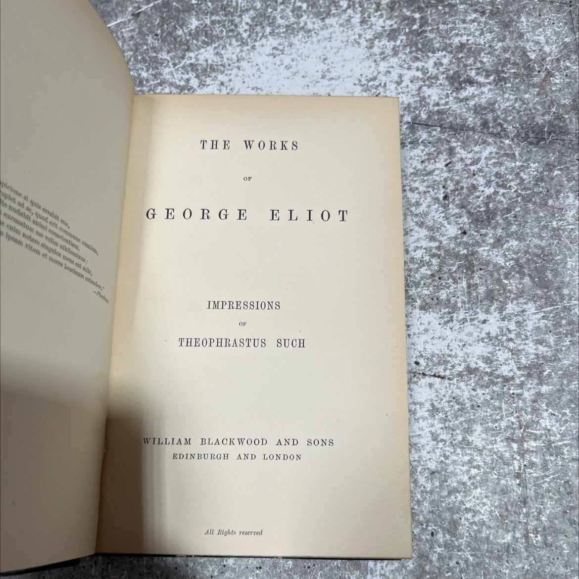 impressions of theophrastus such book, by george eliot, 1970 Leather image 2