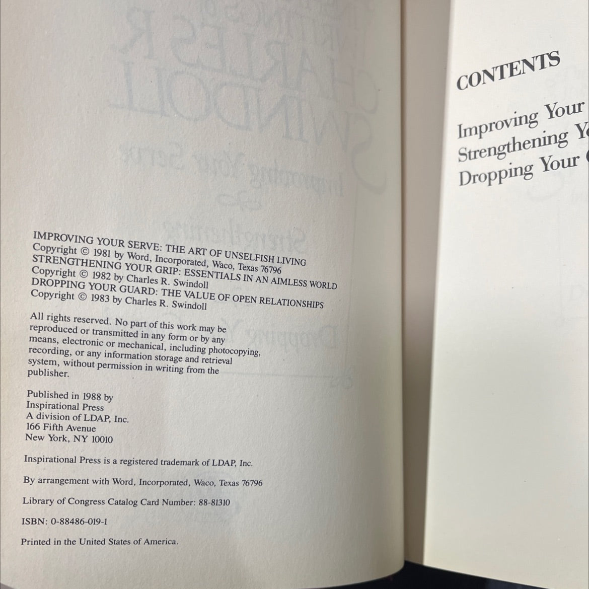 improving your serve: the art of unselfish living book, by charles r. swindoll, 1983 Hardcover image 3