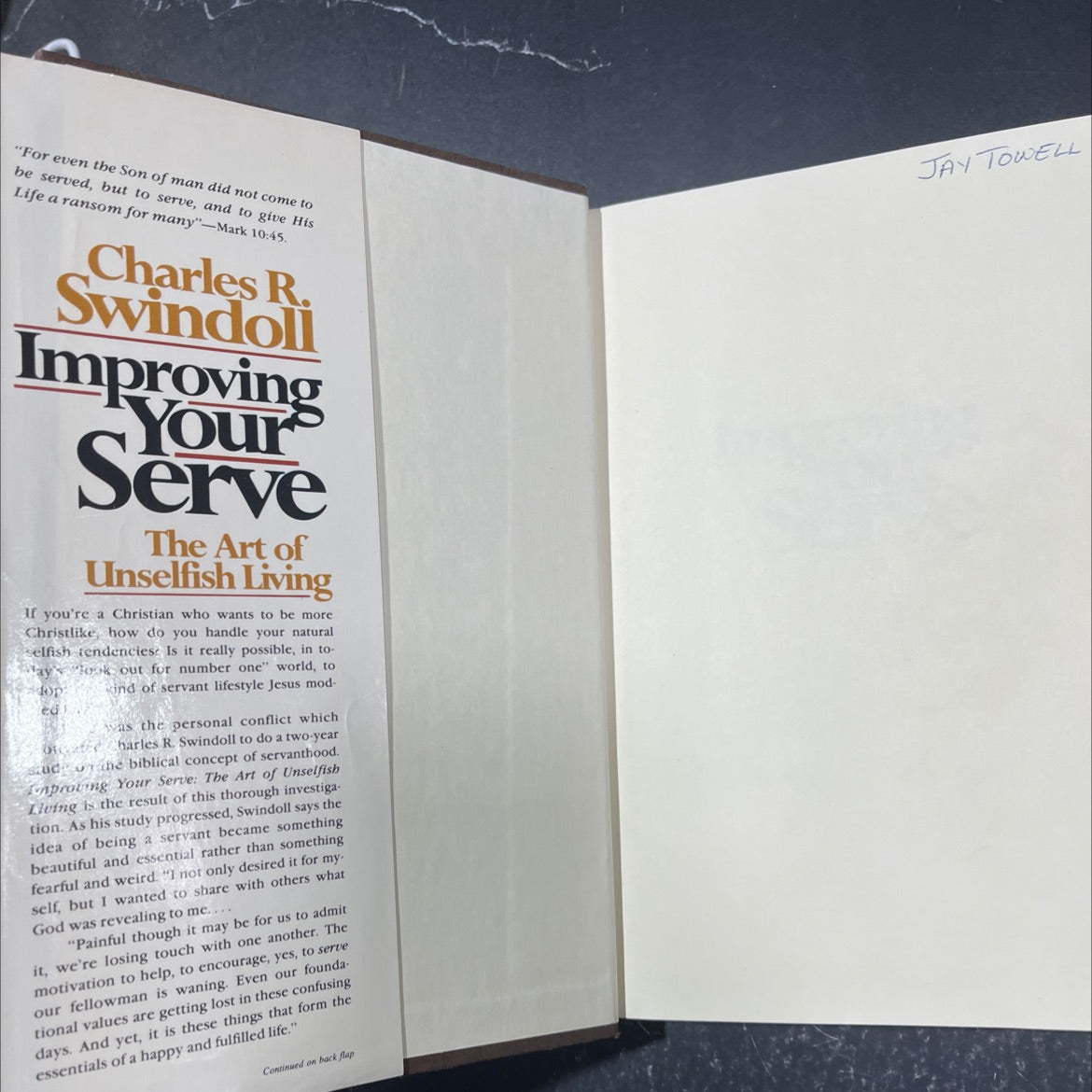 improving your serve the art of unselfish living book, by charles r. swindoll, 1981 Hardcover image 4