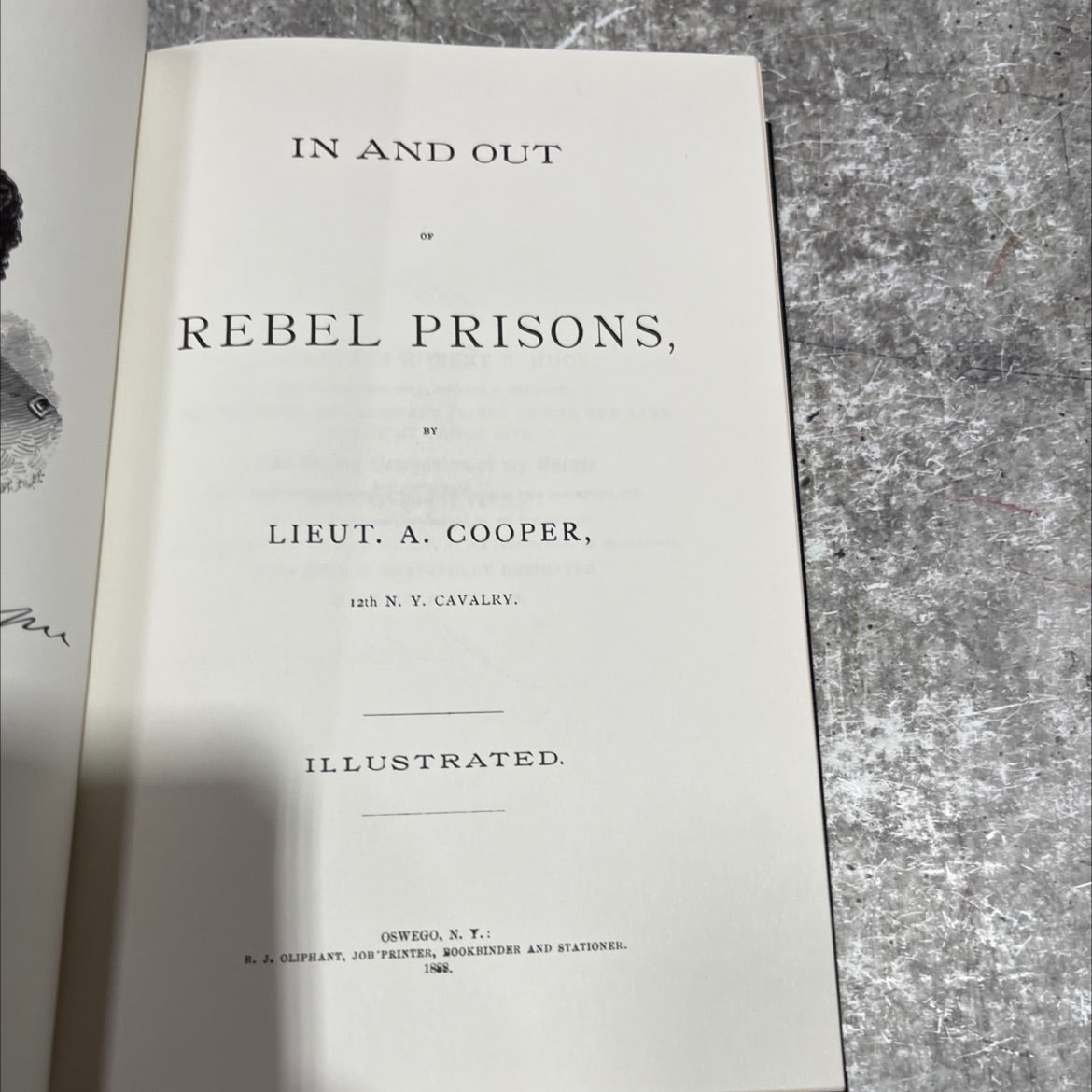 in and out of rebel prisons book, by lieut. a. cooper, 1983 Leather image 2