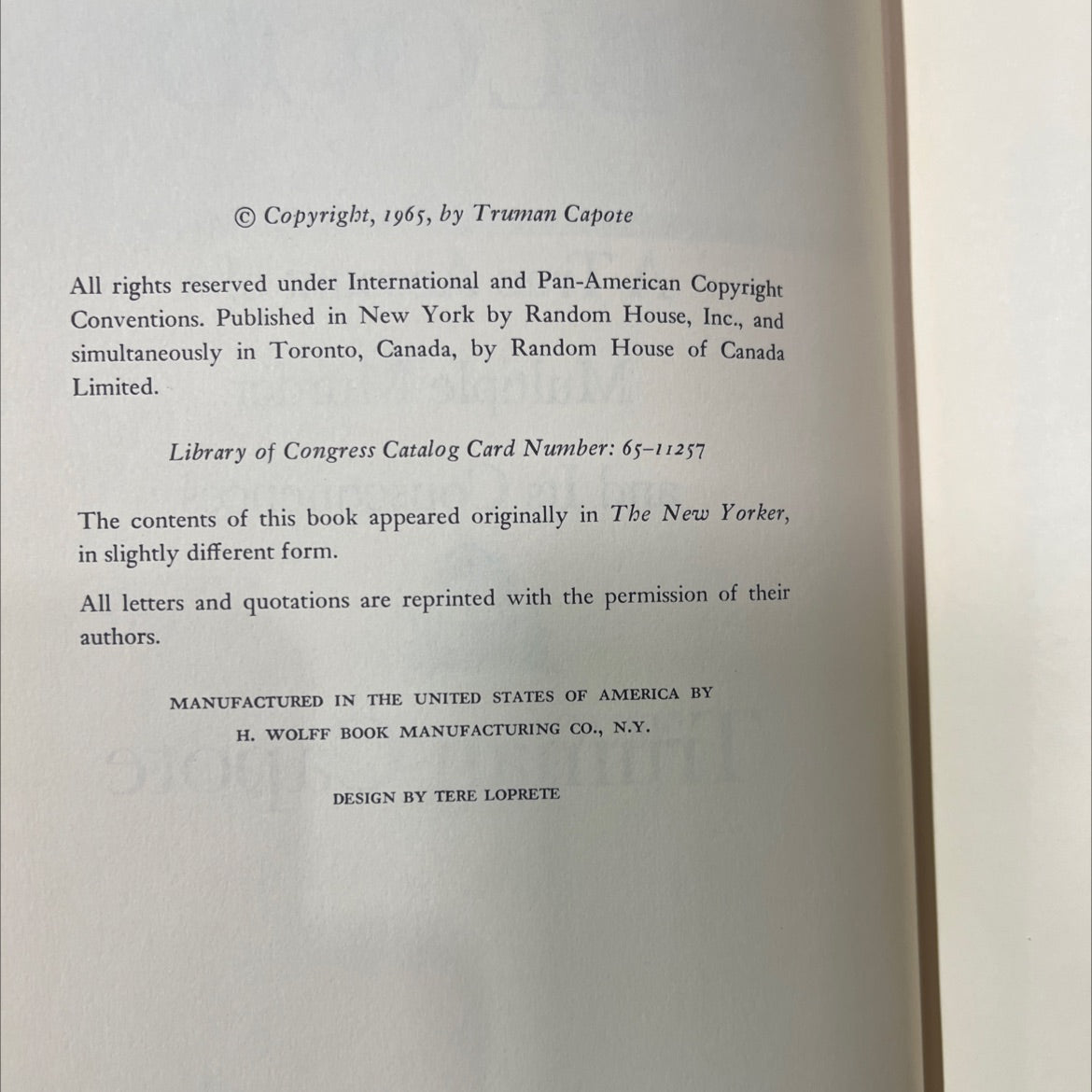 in cold blood book, by truman capote, 1965 Hardcover image 3