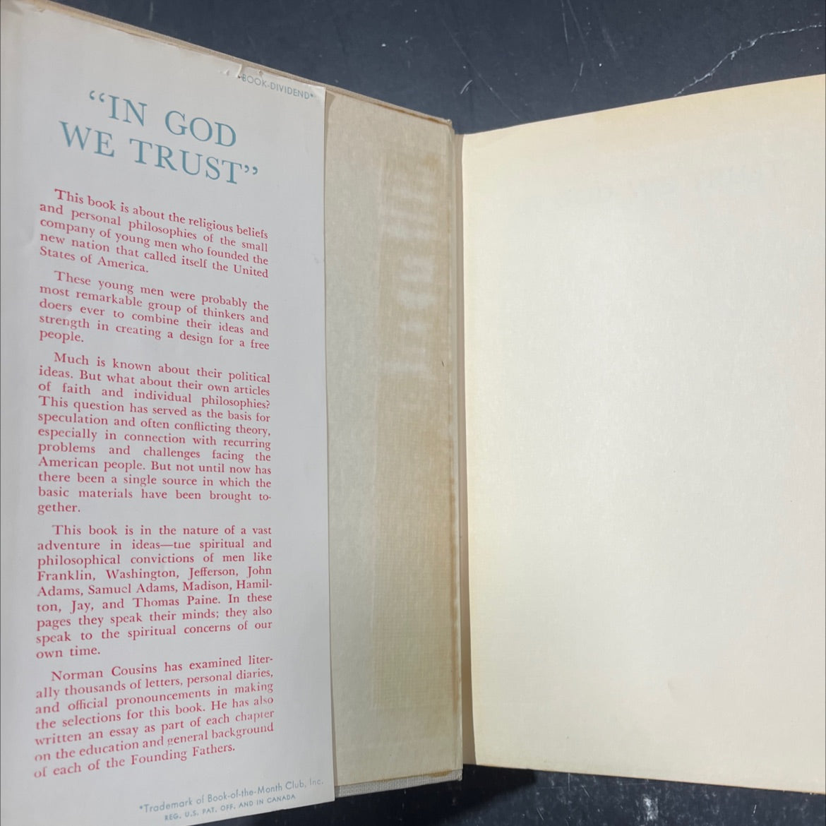 in god we trust book, by norman cousins, 1958 Hardcover image 4