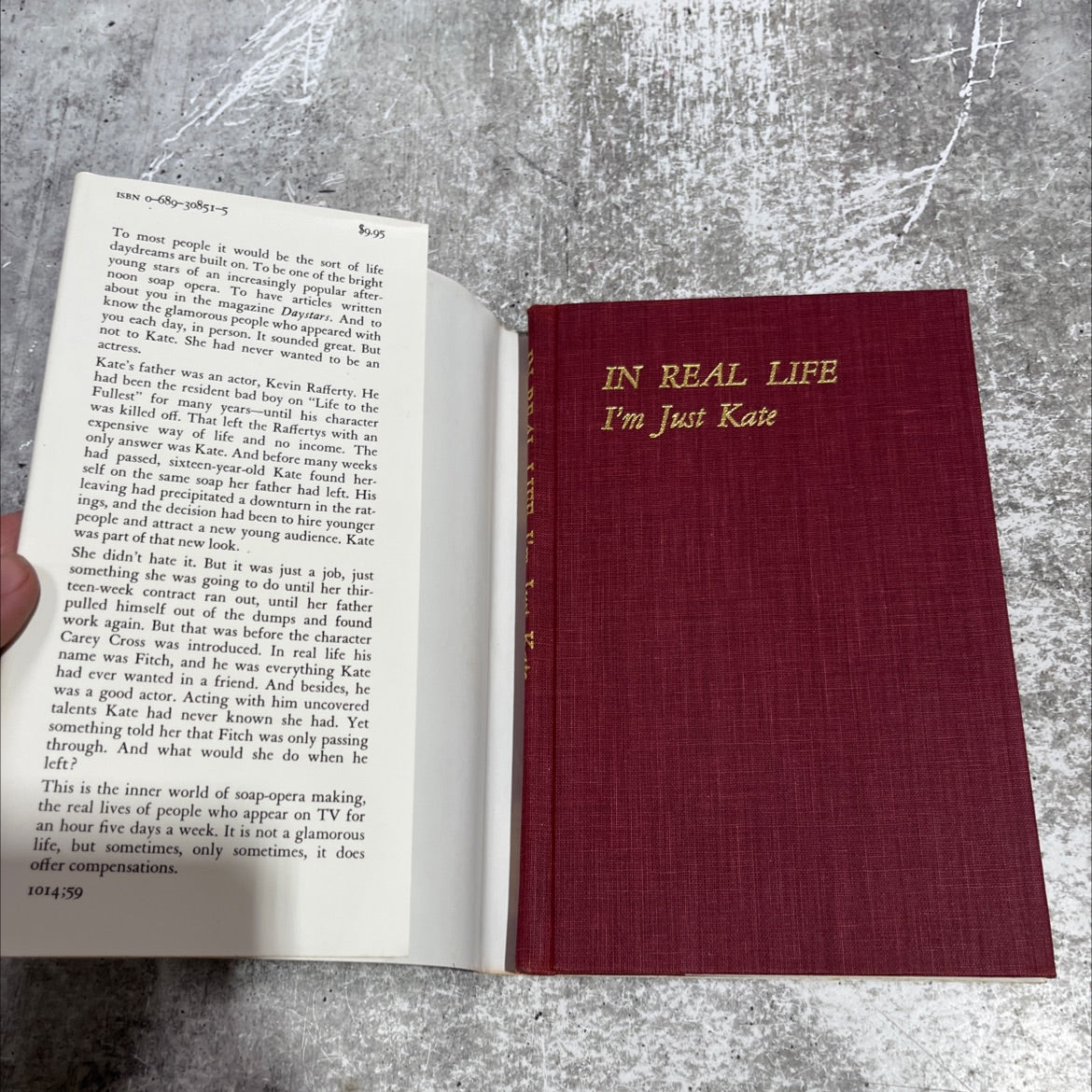 in real life i'm just kate book, by barbara morgenroth, 1981 Hardcover image 4
