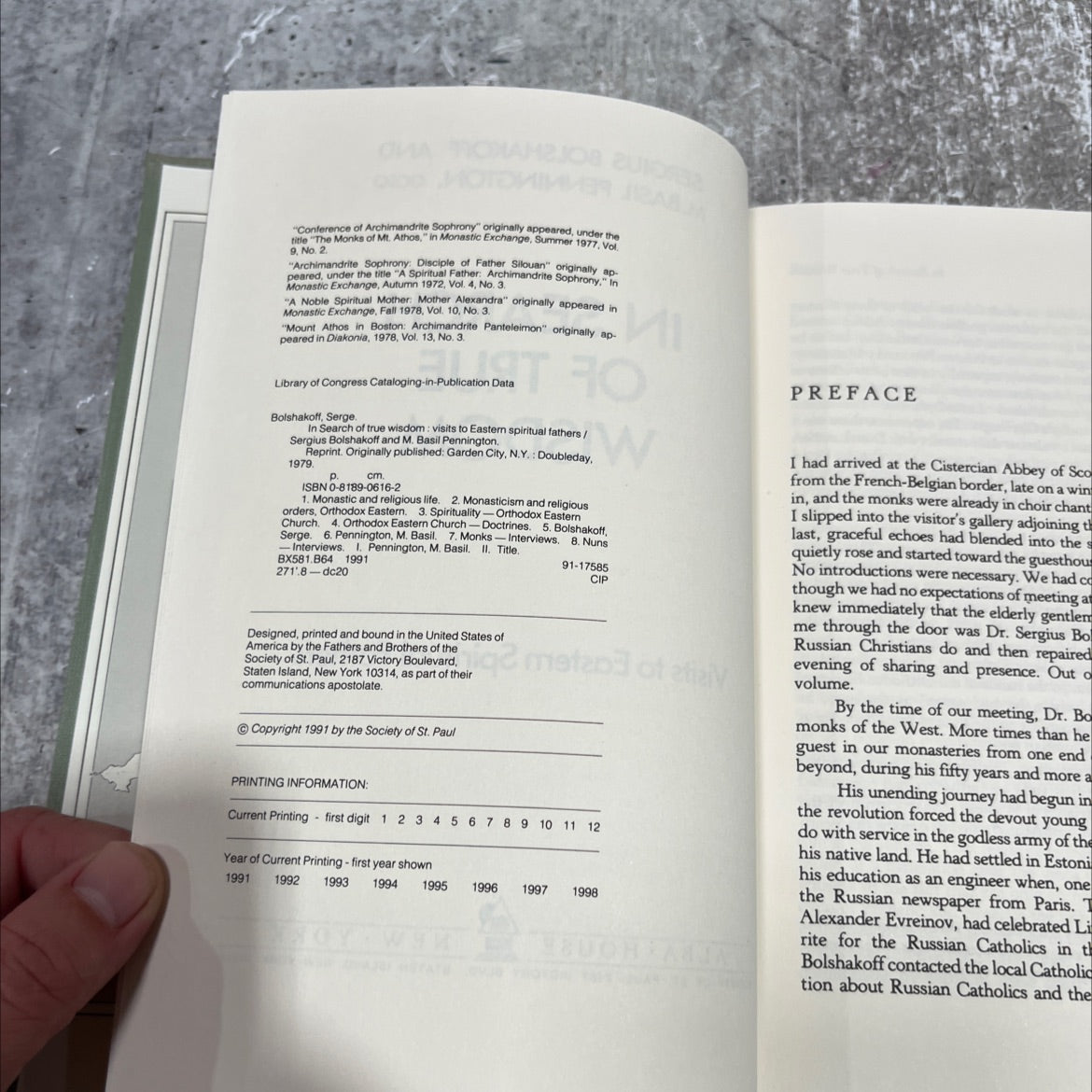 in search of true wisdom: visits to eastern spiritual fathers book, by sergius bolshakoff and m.basil pennington, 1991 image 3