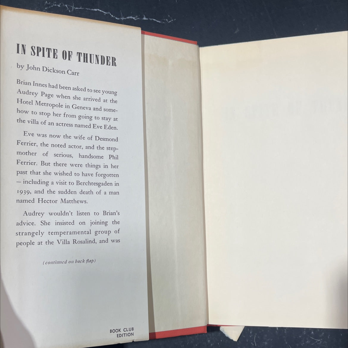 in spite of thunder a dr. fell detective novel book, by john dickson carr, 1960 Hardcover image 4