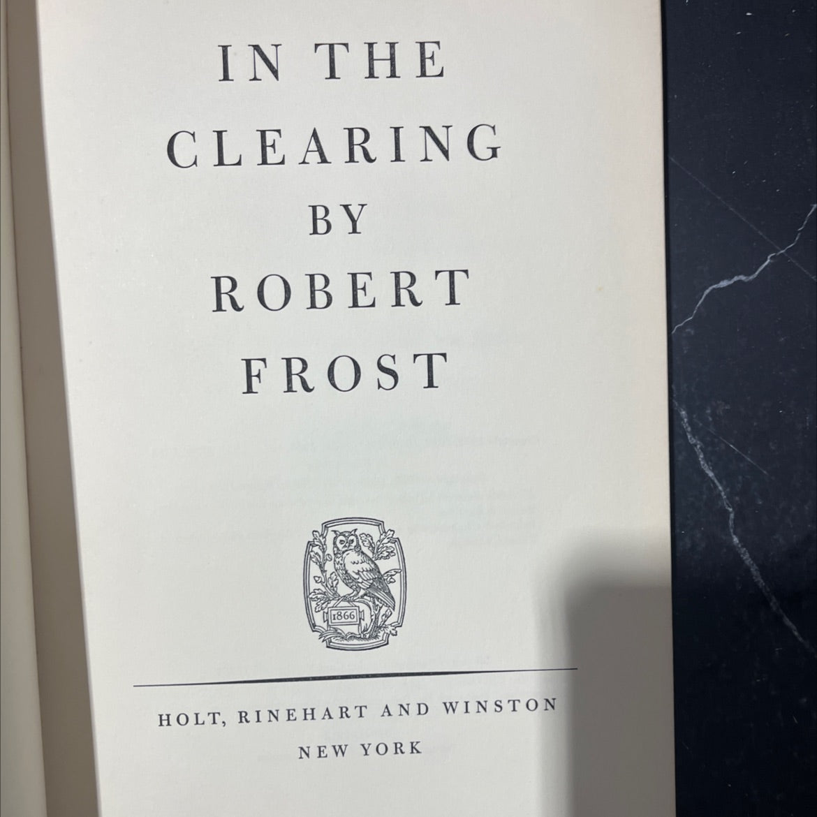 in the clearing book, by robert frost, 1962 Hardcover image 2