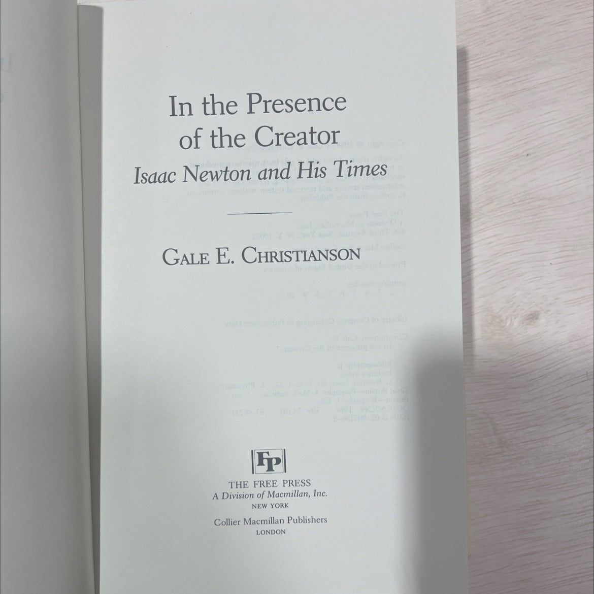 in the presence of the creator book, by gale e. christianson, 1984 Hardcover, First Edition, Vintage image 2
