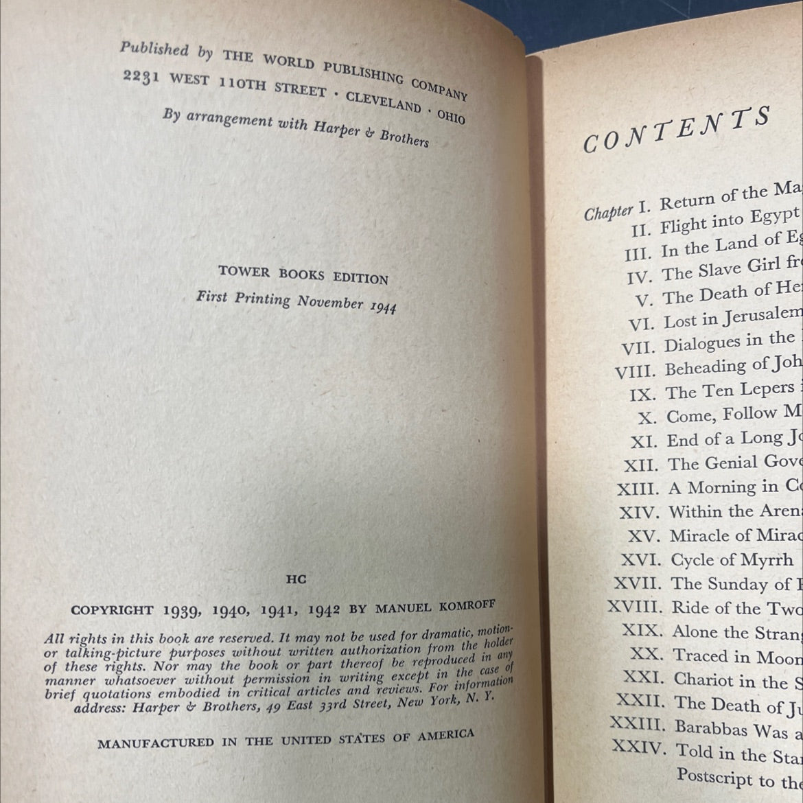 in the years of our lord book, by manuel komroff, 1944 Hardcover image 3