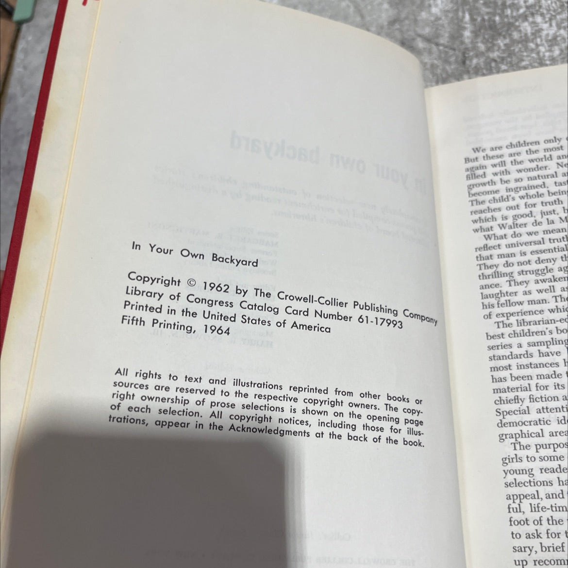 in your own backyard book, by unknown, 1962 Hardcover image 3