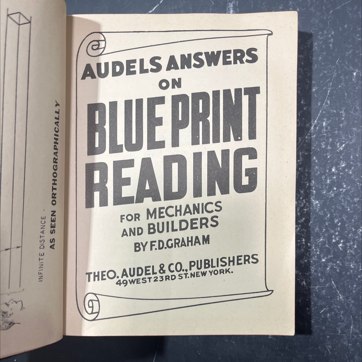 infinite distance as seen orthographically @ audels answers on blue print reading for mechanics and builders book, by image 2