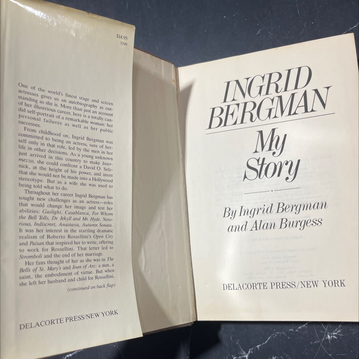 ingrid bergman my story book, by ingrid bergman and alan burgess, 1980 Hardcover image 4