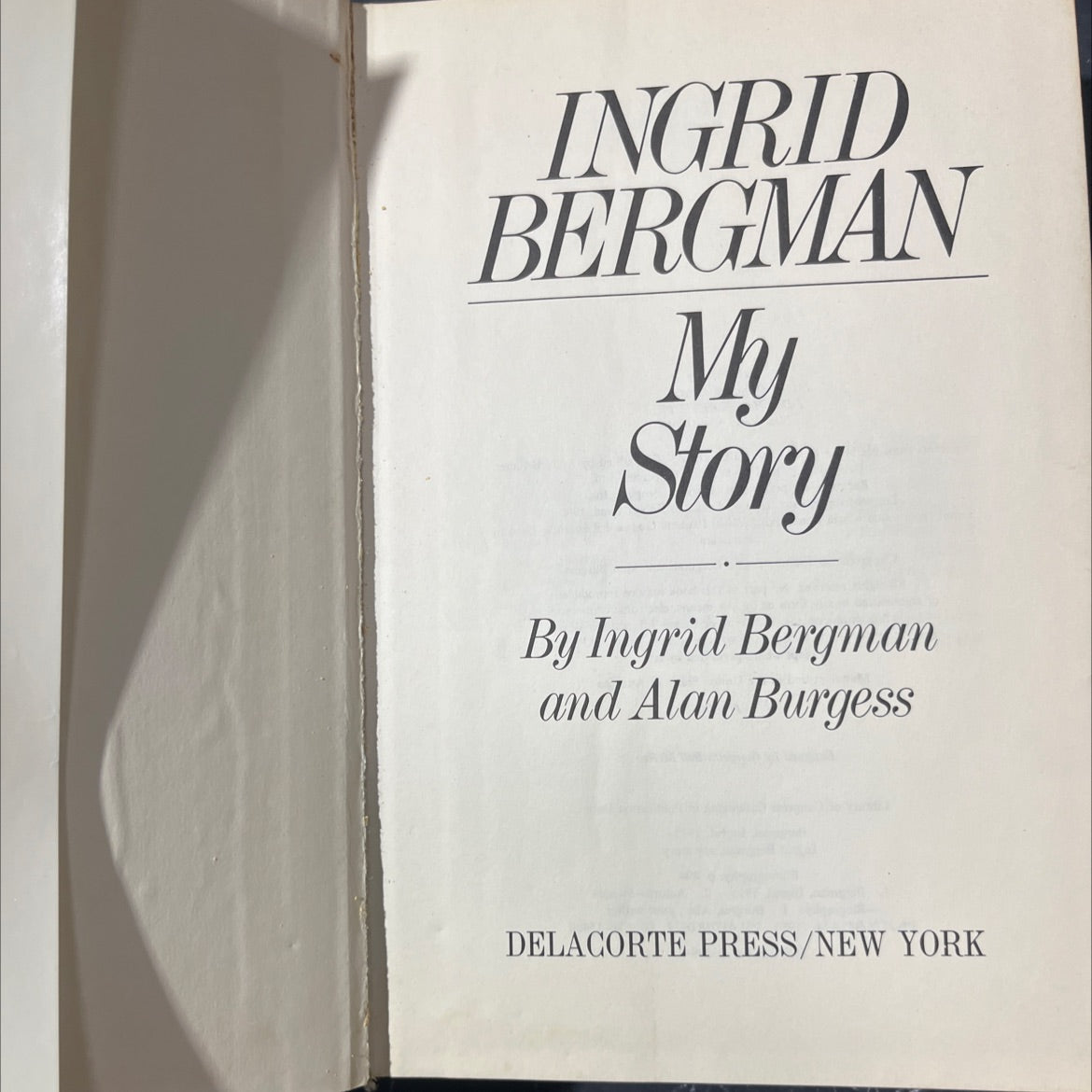 ingrid bergman my story book, by ingrid bergman and alan burgess, 1980 Hardcover image 2