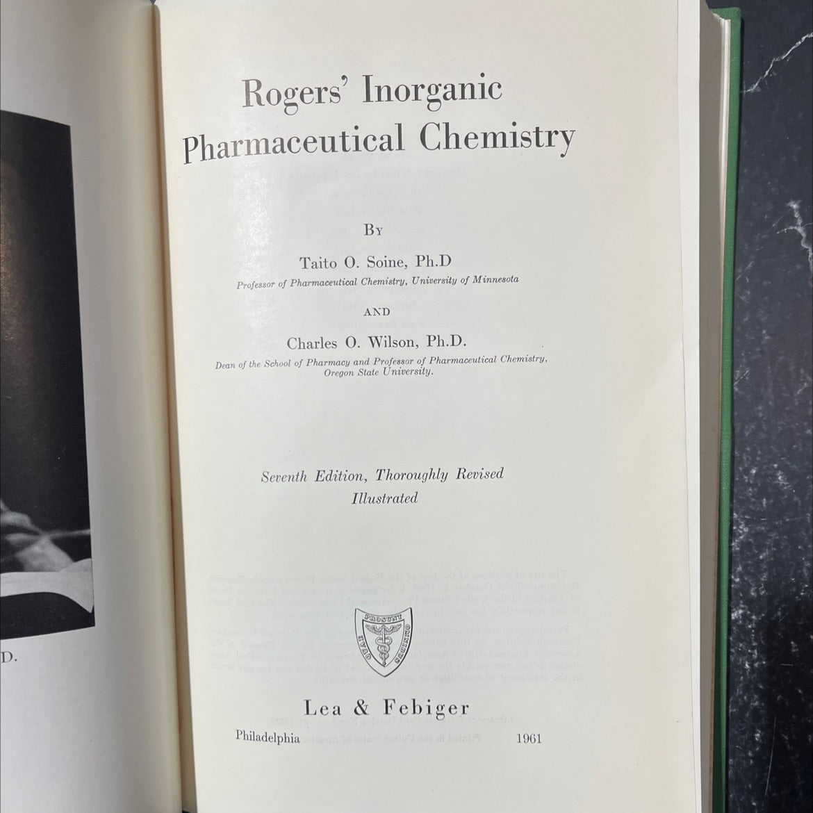 inorganic pharmaceutical chemistry book, by Taito O. Soine, Ph.D and Charles O. Wilson, Ph.D, 1961 Hardcover image 2