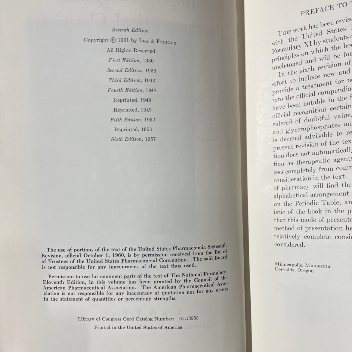 inorganic pharmaceutical chemistry book, by Taito O. Soine, Ph.D and Charles O. Wilson, Ph.D, 1961 Hardcover image 3