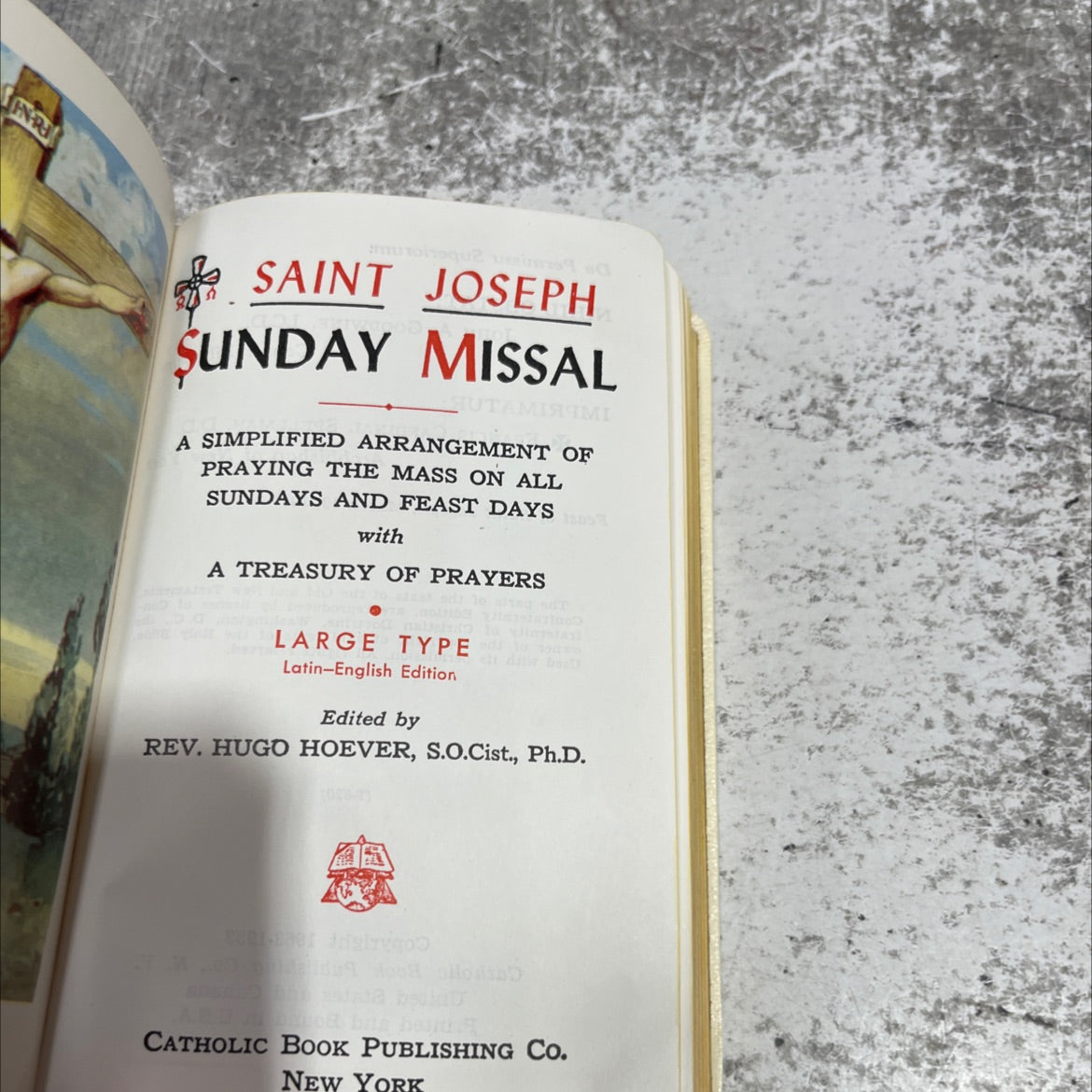 inri sunday missal book, by rev. hugo hoever, s.ocist., ph.d., 1963 Hardcover image 2