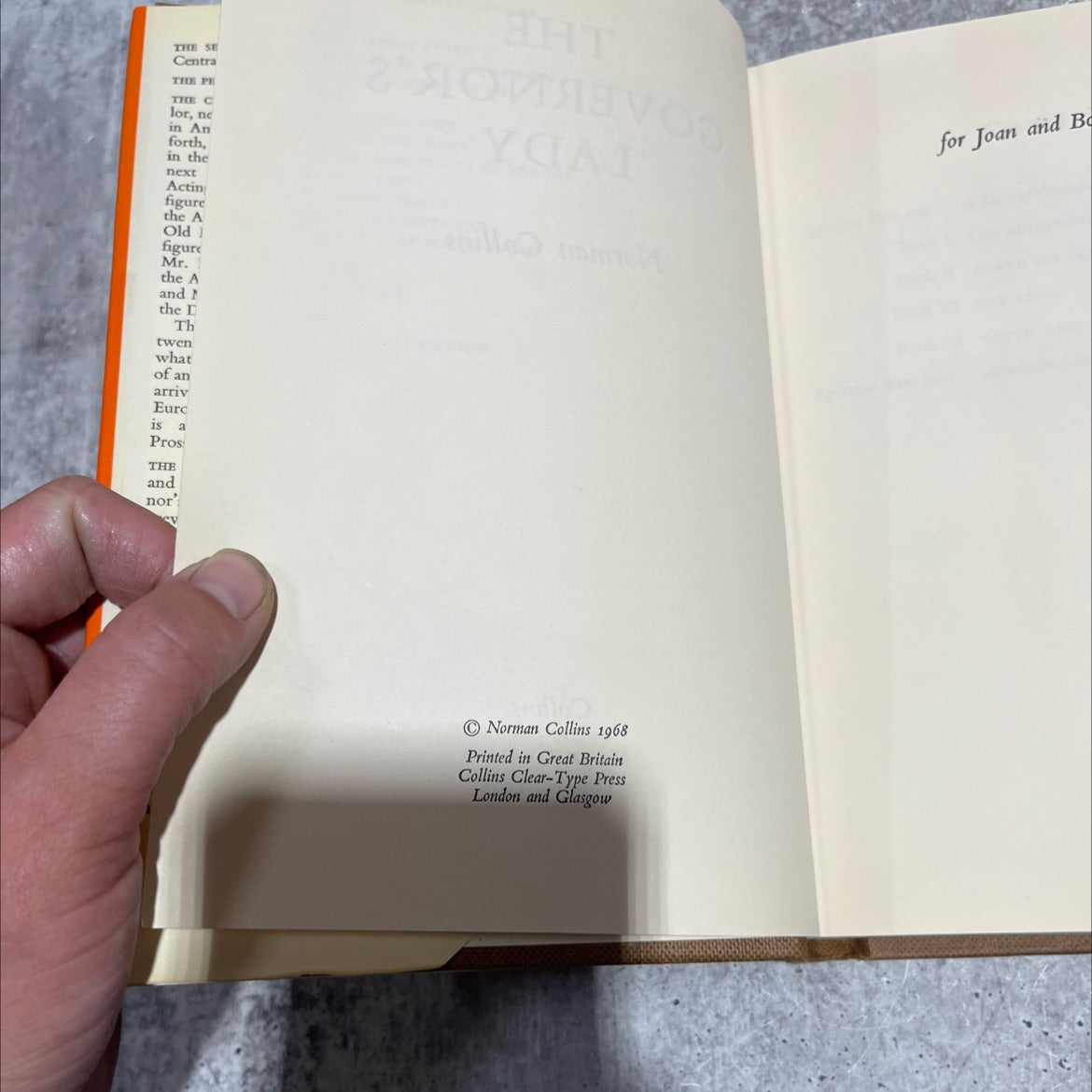ins hop top the governor's lady book, by norman collins, 1968 Hardcover image 3