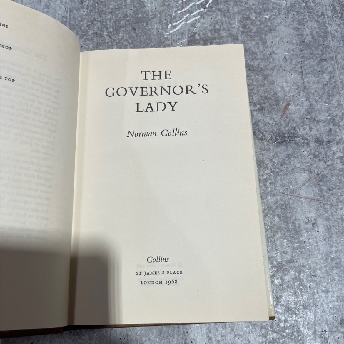 ins hop top the governor's lady book, by norman collins, 1968 Hardcover image 2