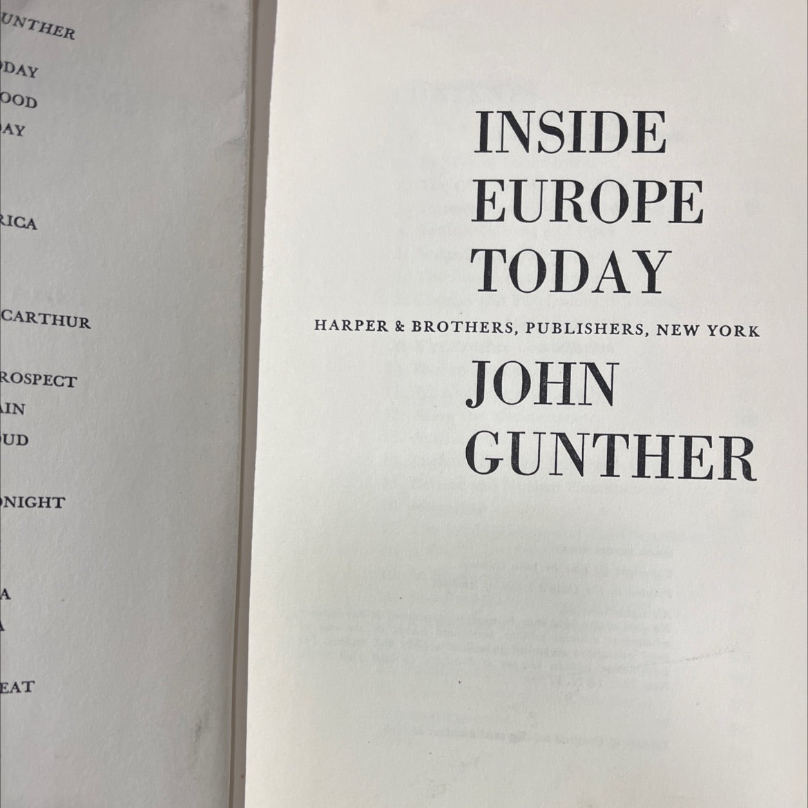 inside europe today book, by john gunther, 1961 Hardcover image 2