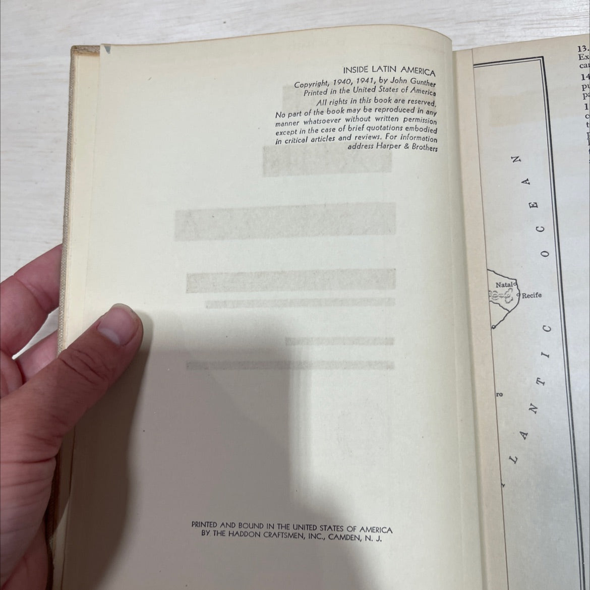inside latin america book, by john gunther, 1941 Hardcover image 3