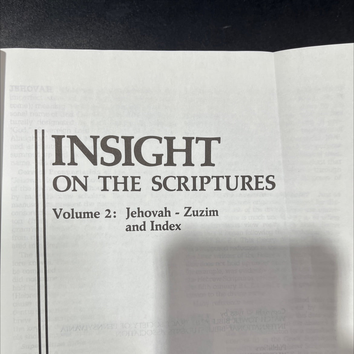 insight on the scriptures volume 2: jehovah - zuzim and index book, by watch tower bible and tract society of image 2