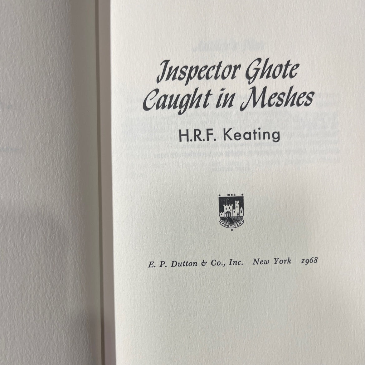 inspector ghote caught in meshes book, by H.R.F. Keating, 1968 Hardcover image 2