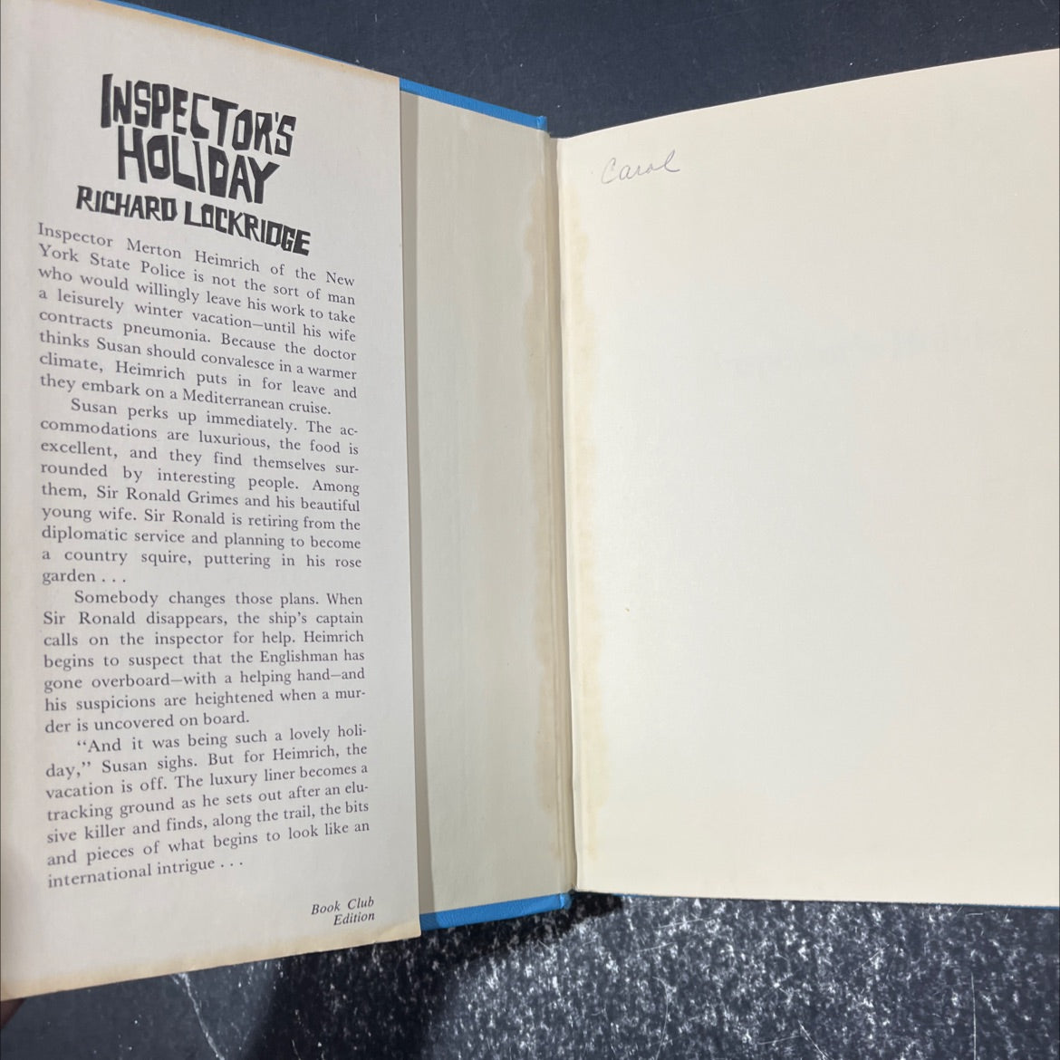 inspector's holiday book, by richard lockridge, 1971 Hardcover image 4