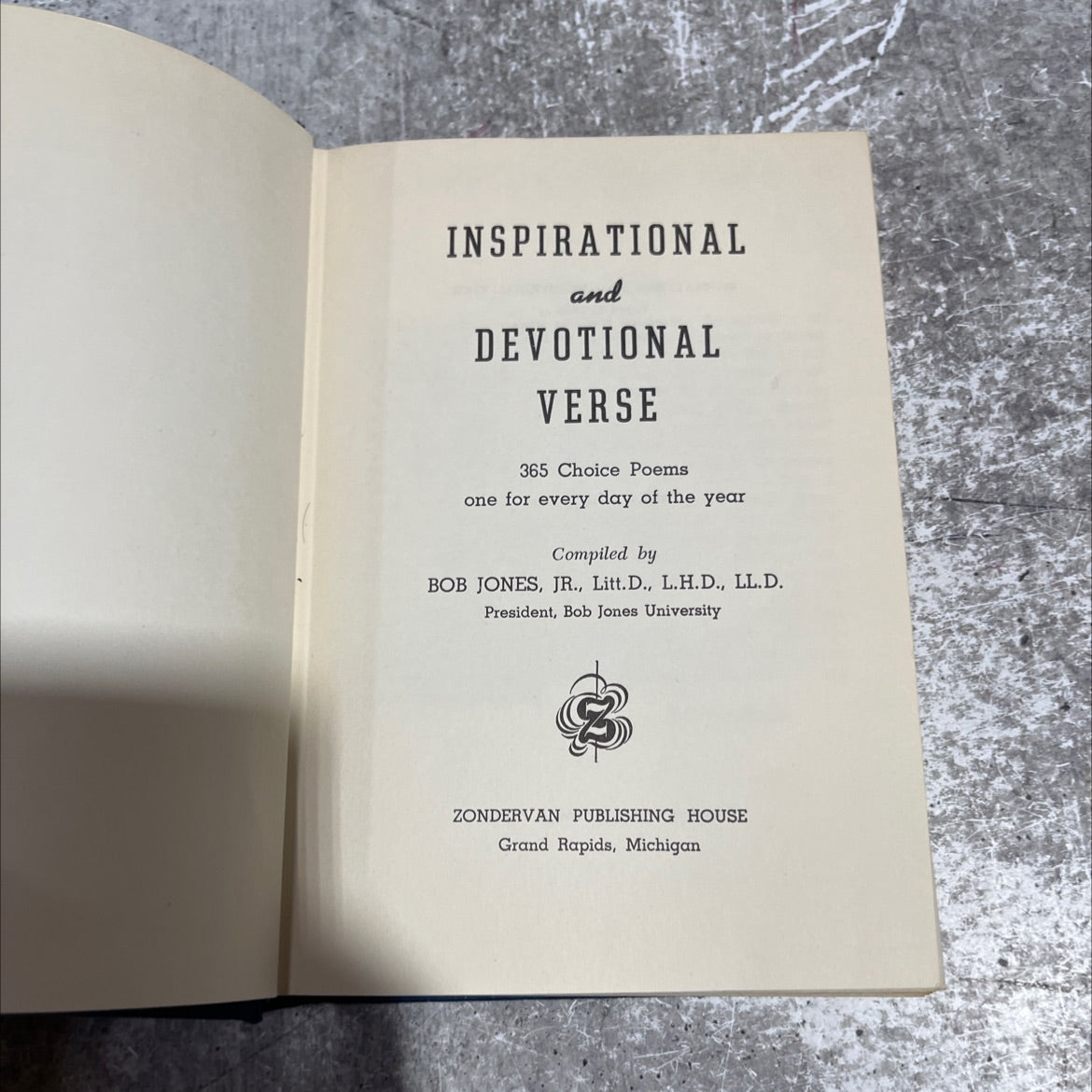 inspirational and devotional verse 365 choice poems one for every day of the year book, by bob jones jr, 1956 Hardcover image 2