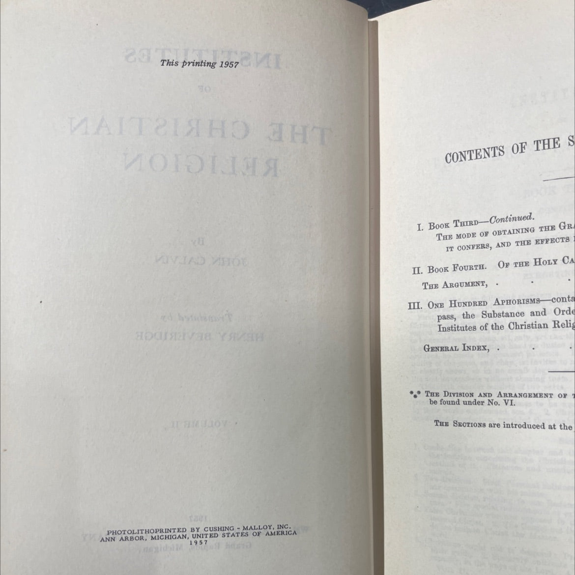 institutes of the christian religion book, by john calvin, 1957 Hardcover image 3
