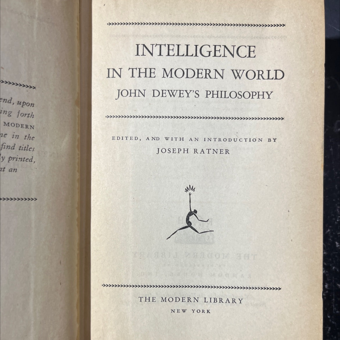 intelligence in the modern world john dewey's philosophy book, by john dewey, 1939 Hardcover image 2
