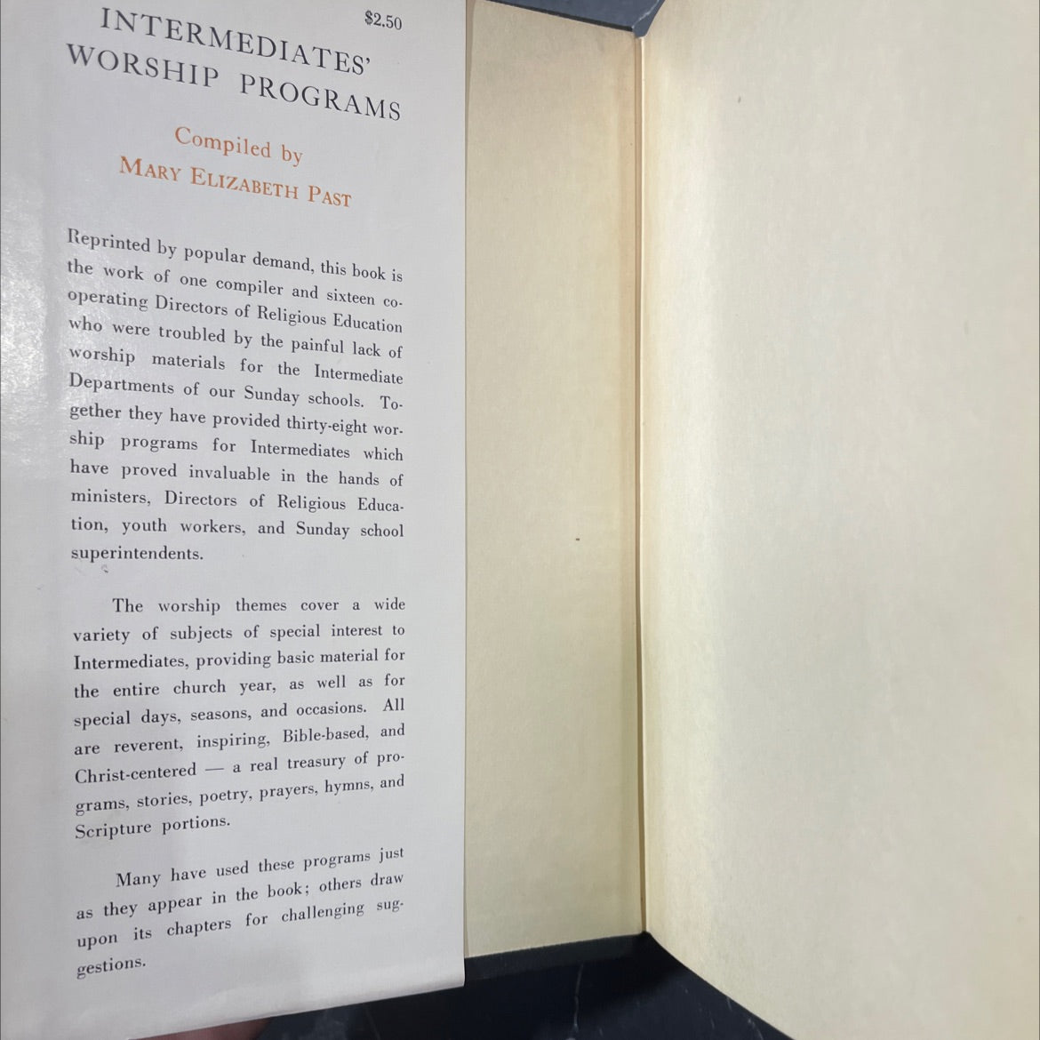 intermediates' worship programs book, by mary elizabeth past, 1942 Hardcover image 4