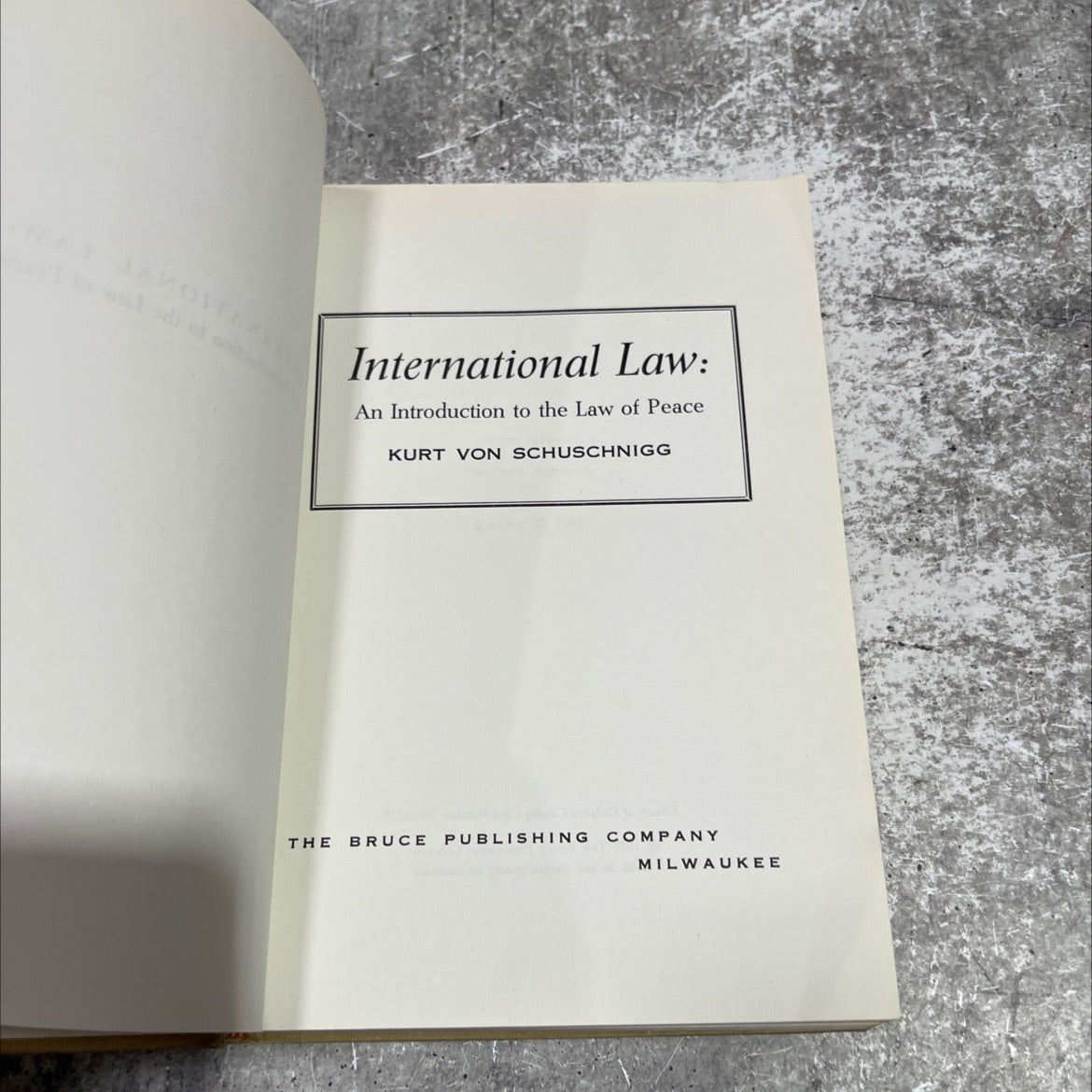 international law: an introduction to the law of peace book, by kurt von schuschnigg, 1959 Hardcover image 2