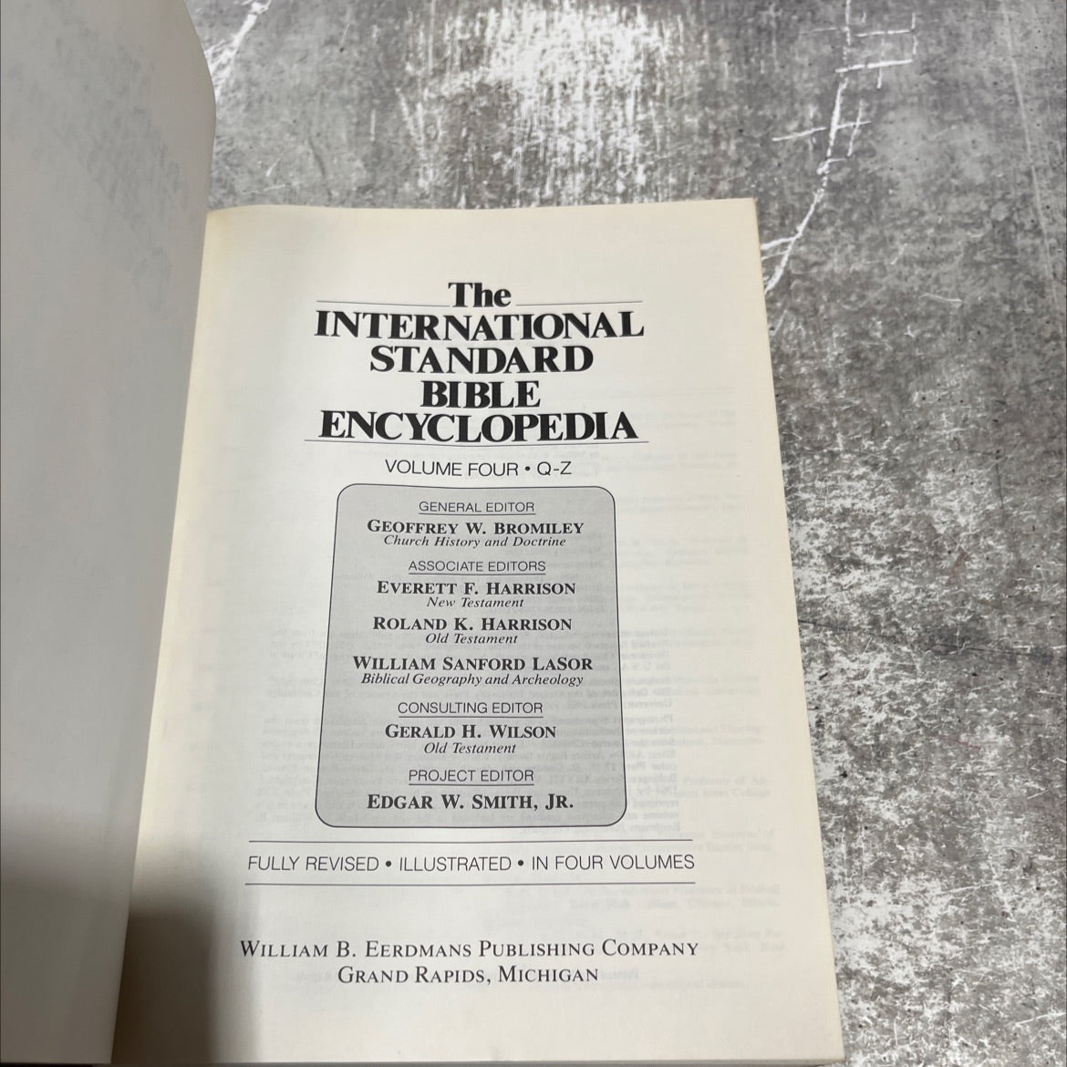 international standard bible encyclopedia volume four q-z book, by geoffrey w. bromiley, 1988 Hardcover image 2